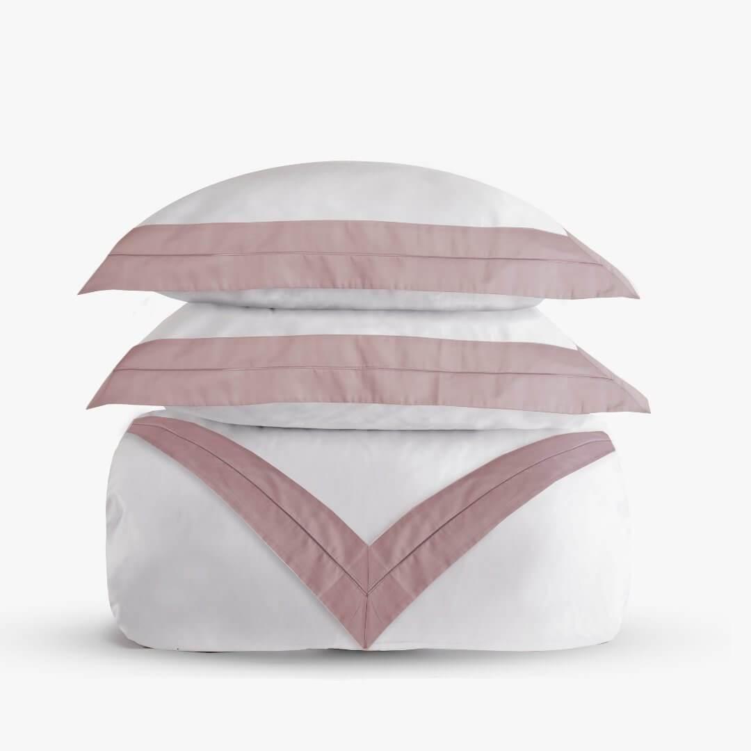 sabana home luxury linen dora bedding set 2 euro shams 1 duvet cover pink/rose color
